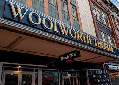 Woolworth Theatre signage